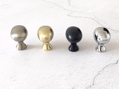 Egg Knob Cabinet Drawer Pull Oval Lynns Hardware Gold Nickel Black Chrome