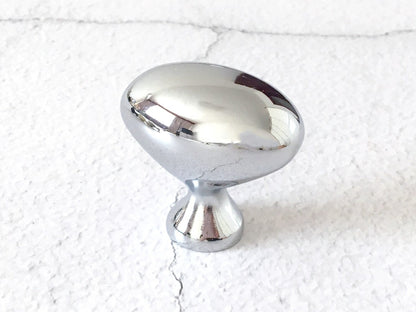 Egg Knob Cabinet Drawer Pull Oval Lynns Hardware Gold Nickel Black Chrome