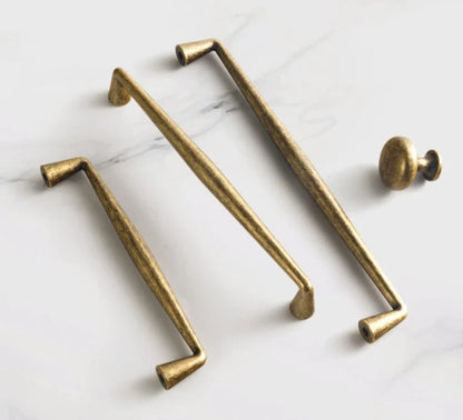 large antique bronze d shaped drawer handles