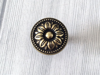 4 1/2" Viktorianischer Antik Bronze Schubladengriff | Floraler Schrankknopf