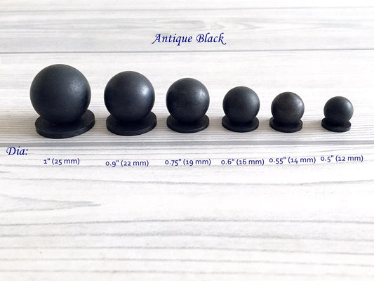 antique black tiny cupboard sphere knobs 