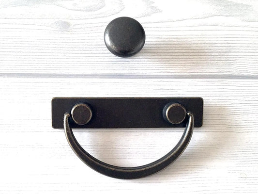 antique bronze cabinet swing handle and knob set 