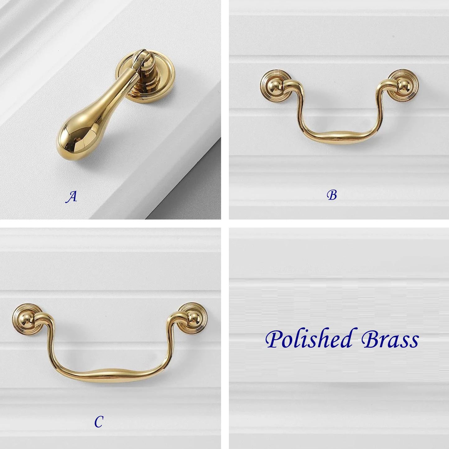 polished brass cabinet swing bail handles with 96 128 mm hole spacing