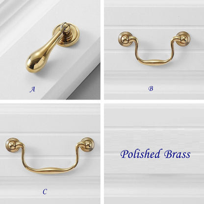 polished brass cabinet swing bail handles with 96 128 mm hole spacing