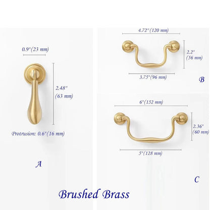 Dimensions of brushed brass cabinet  pendant pull handles 