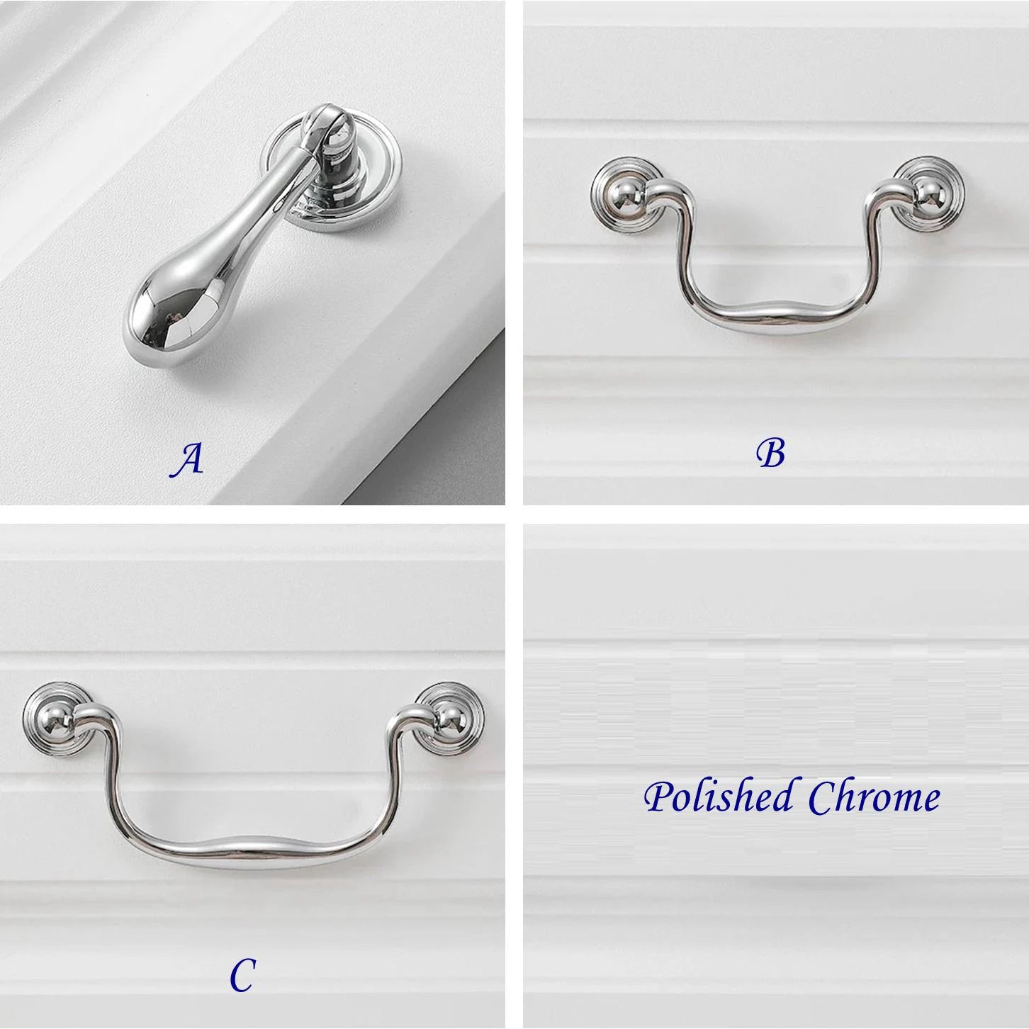 polished chrome cabinet pendant handles with 96 128 mm hole spacing