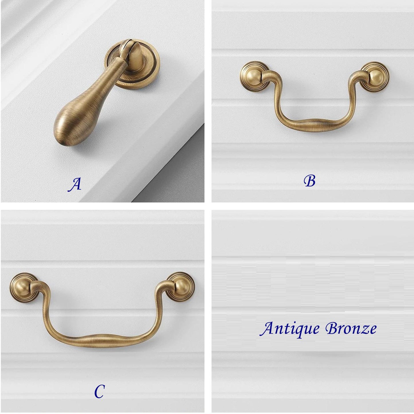 3.75" 5" Centers Brass Swan Neck Bail Pull 96 128 mm Holes | Lynns Hardware