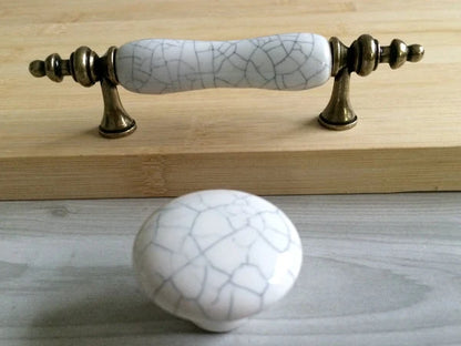 white porcelain handle and knob set