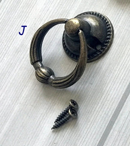Drawer Knob Vintage Look Antique Bronze Drop Cabinet Pull Hardware