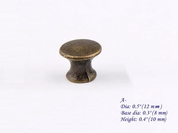 Jewelry Box Knobs Antique Bronze 12 mm Tiny Drawer Chest Pulls