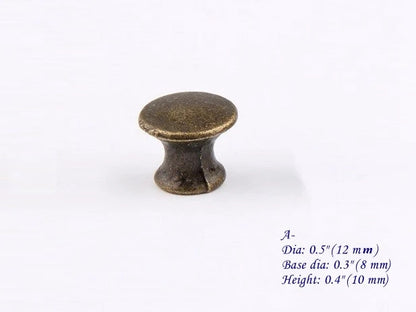 Jewelry Box Knobs Antique Bronze 12 mm Tiny Drawer Chest Pulls