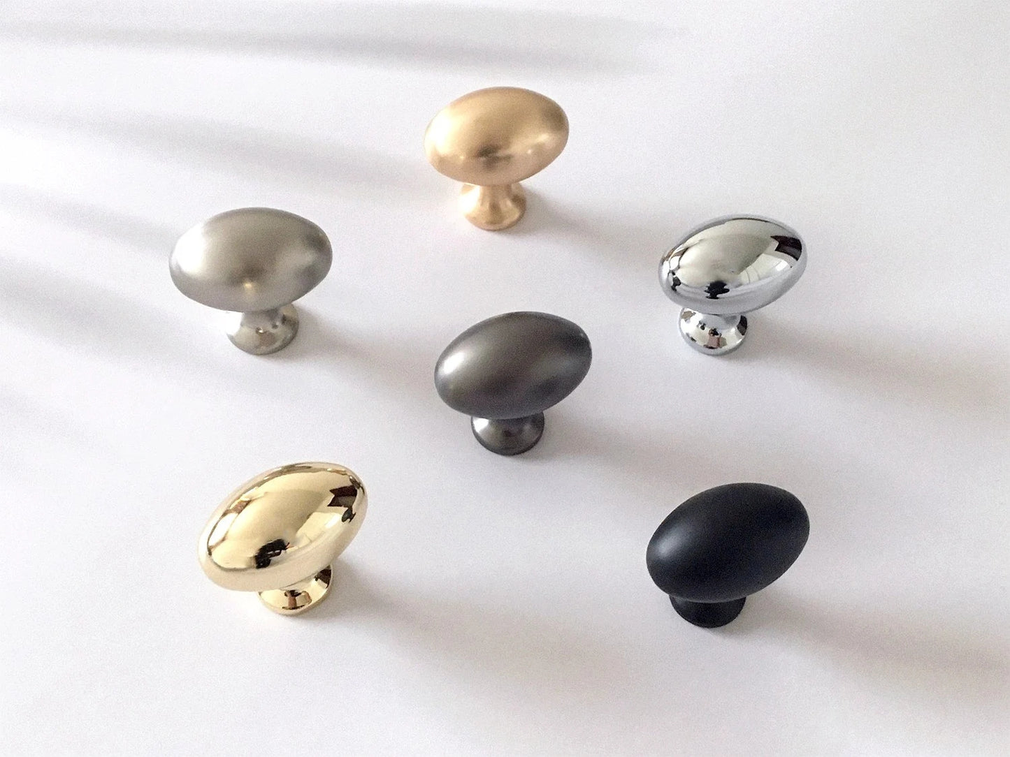 Eierknopf Schrankknöpfe Oval Schubladengriff Lynns Hardware Gold Nickel Schwarz 