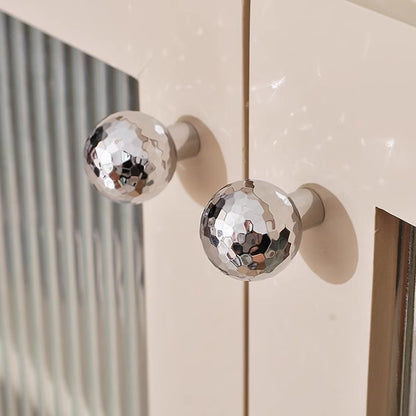 Hammered Brass Knobs Polished Chrome Silver Drawer Pulls Kitchen Hardware