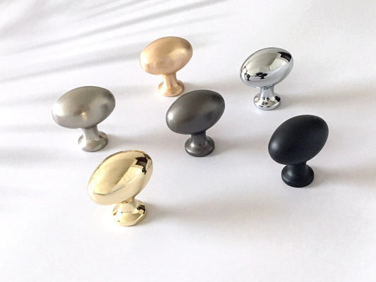Eierknopf Schrankknöpfe Oval Schubladengriff Lynns Hardware Gold Nickel Schwarz 