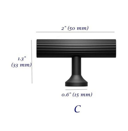 Kitchen Cabinet Hardware Black Knurled knobs