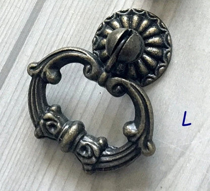 Drawer Knob Vintage Look Antique Bronze Drop Cabinet Pull Hardware