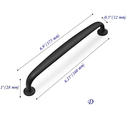 Matte Black Cabinet Hardware Drawer Handles 160 mm