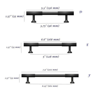 Matte Black Fluted Cabinet Handles Drawer Pulls