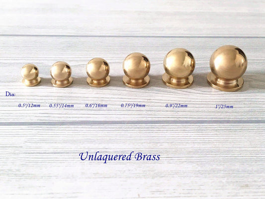 Mini Knobs Unlaquered Brass Dresser Drawer Pulls