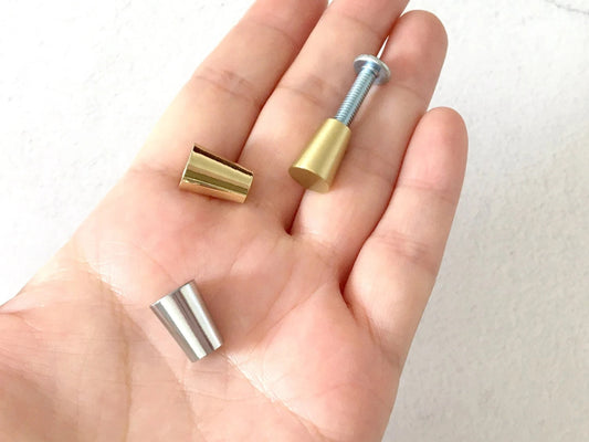 Miniture Drawer Pulls Brass Gold Silver