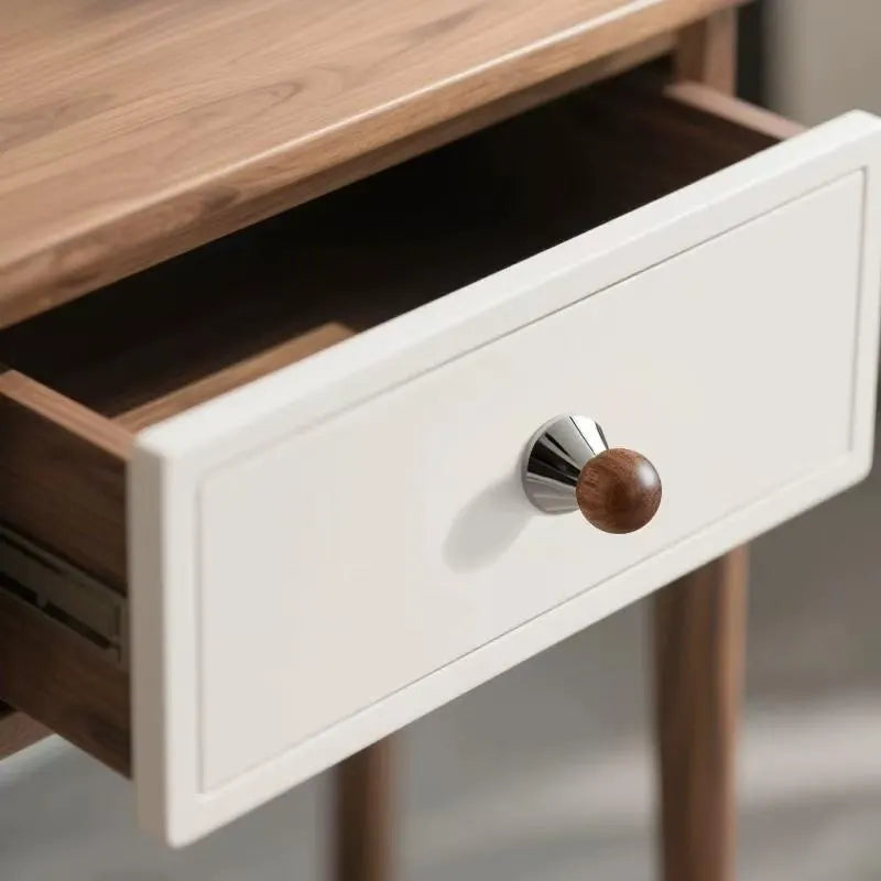 Modern Walnut Ball Cabinet Knobs Drawer Pulls Silver