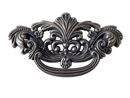 3" Drop Bail Pull Handle Drawer Pulls with backplate, Vintage Style, Antique Bronze, 76 mm Centers