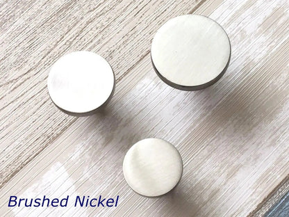 Circle Cabinet Pulls, Round Drawer Knobs, Gold Black Bronze Nickel, Kitchen Hardware
