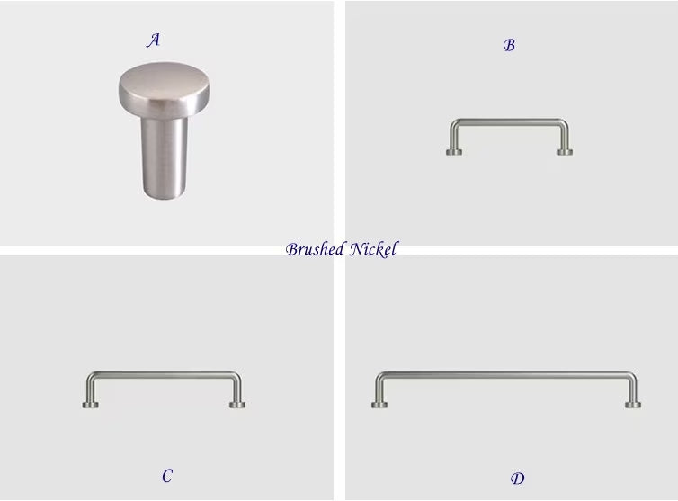 Nickel Minimalist Slim Cabinet Pulls Kitchen Hardware Modern