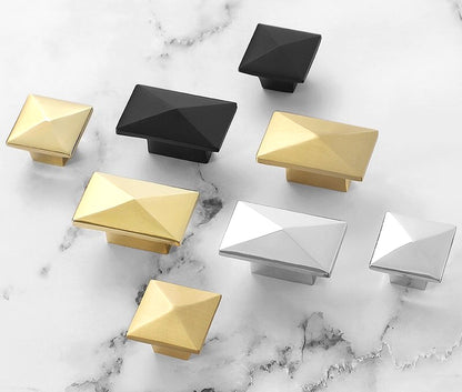 Nickel Square Knob Rectangular Pulls Lynns Hardware