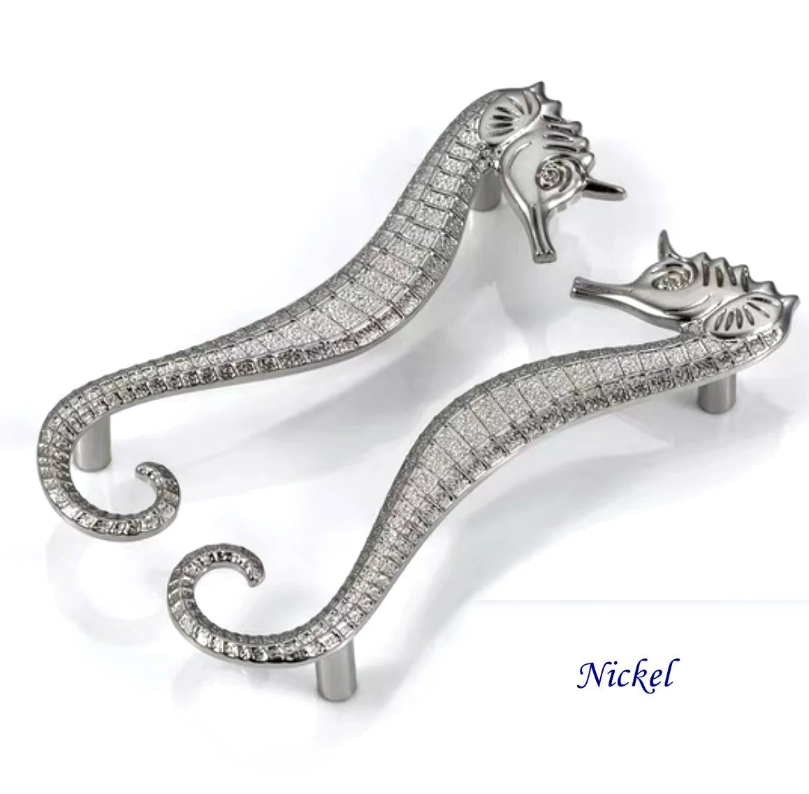 3.75" Pair of Seahorse Cabinet Door Handles - Nautical Drawer Pulls - LynnsHardware