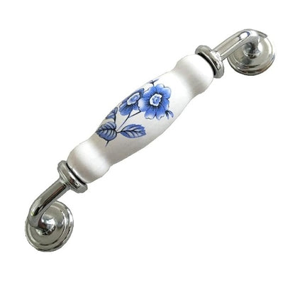 Poignées de tiroir bleues et blanches pour armoires 76 96 128 160 192 mm