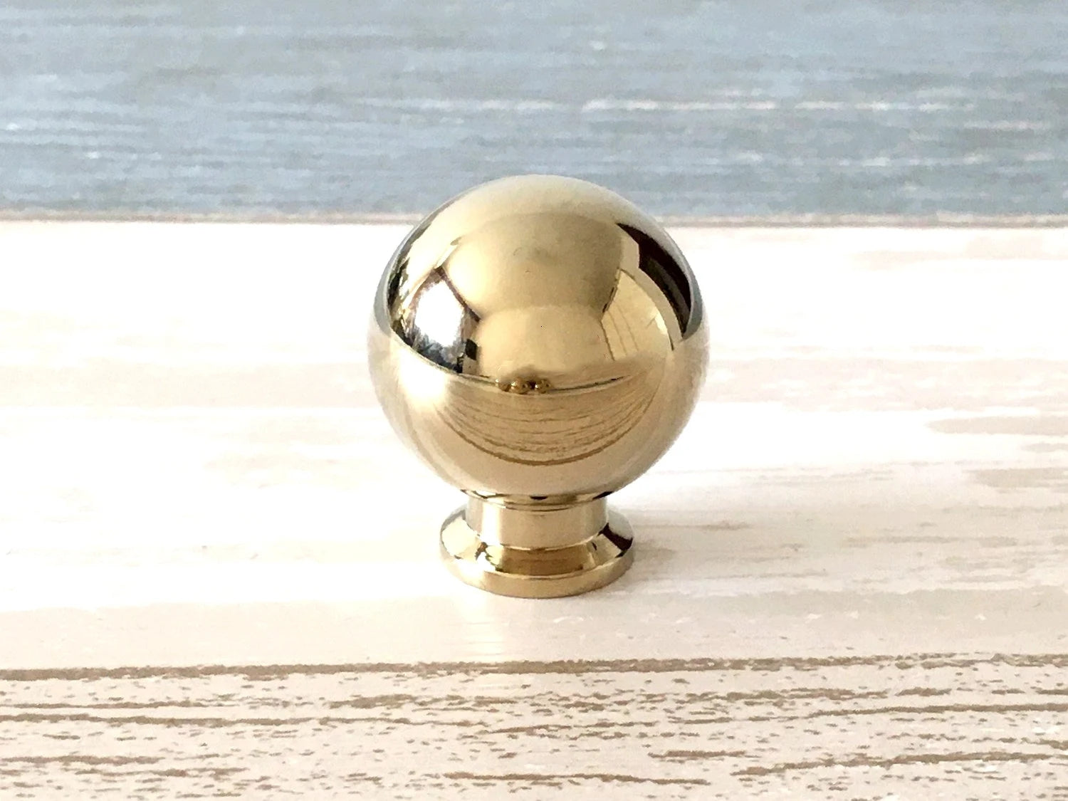 polished brass ball knob 25 mm