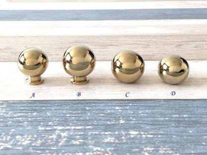 polished brass ball knob