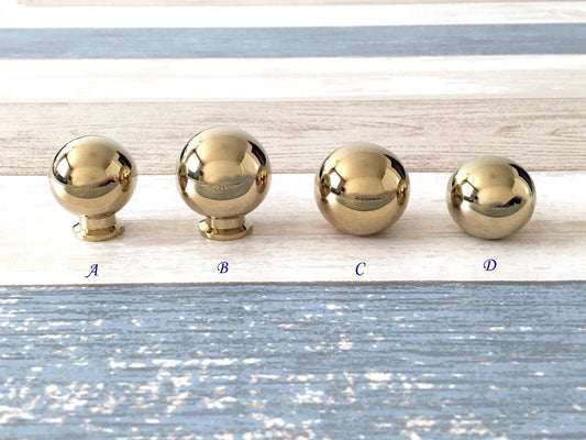 polished brass ball knob