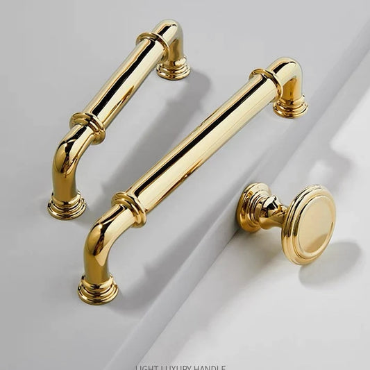 polished brass cabinet pulls with 3.75'' and 5'' hole spacing