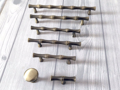 Poignée de tiroir en bambou, bronze brossé, 2,5", 3", 3,75", 5", 6,25"