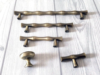 Poignée de tiroir en bambou, bronze brossé, 2,5", 3", 3,75", 5", 6,25"