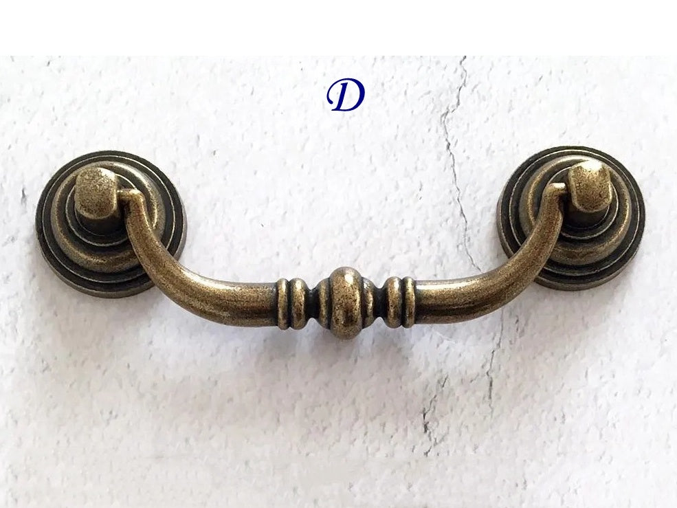 3,5" 4,25" Zentren Antik Silber Swing Bail Griff &amp; Anhänger Drop Ring Pull