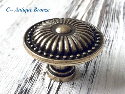 Cabinet Knob, Antique Silver Bronze Brass Black, Vintage Style Hardware