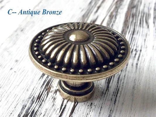 Cabinet Knob, Antique Silver Bronze Brass Black, Vintage Style Hardware