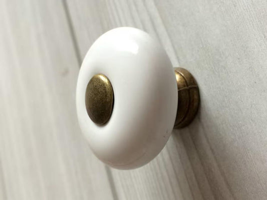 Porcelain Knobs White Small Cabinet Handle Drawer Pull