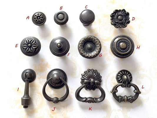 Schubladenknauf im Vintage-Look, Antik-Bronze, Schubladengriffe