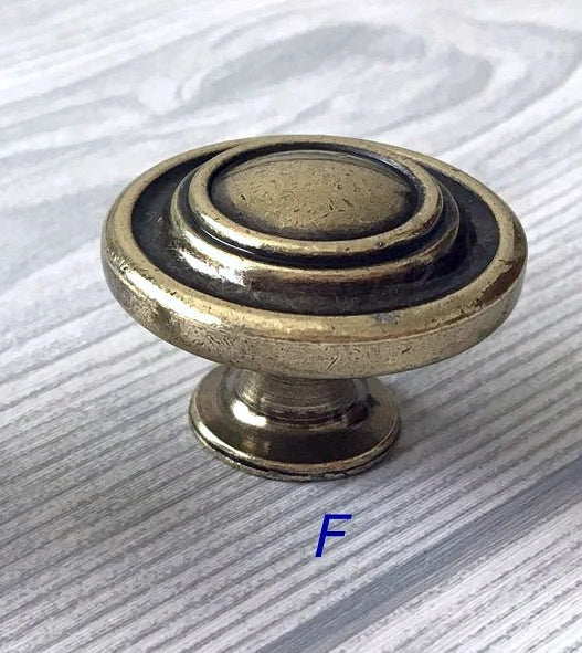 Ringed Drawer Pull Antique Bronze Hardware Retro Cabinet Knobs