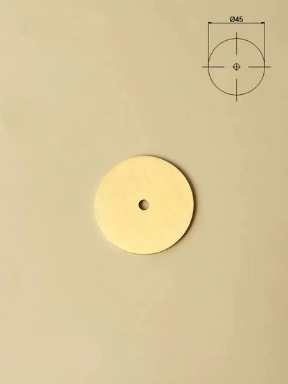 Round Backplates for Drawer Knobs Cabinet Pulls Brushed Brass Lynns Hardware 45 mm