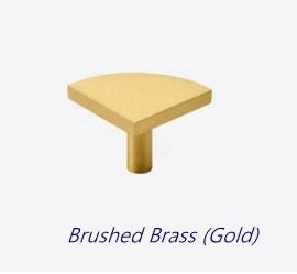 Brass Knob, Half Circle, Quarter Moon, Brushed Gold, Nickel, Black (Copy) - LynnsHardware