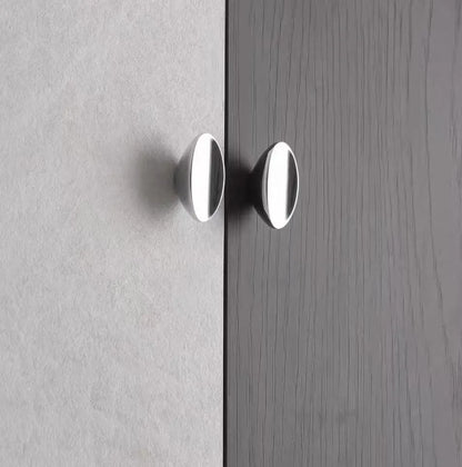 Silver Oval Cabinet Knobs Drawer Pulls Kitchen Hardware Modern Contemporay