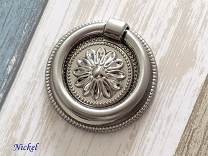 Silver Ring Drawer Pulls Pendant Drop Cabinet Door Knobs Lynns Hardware