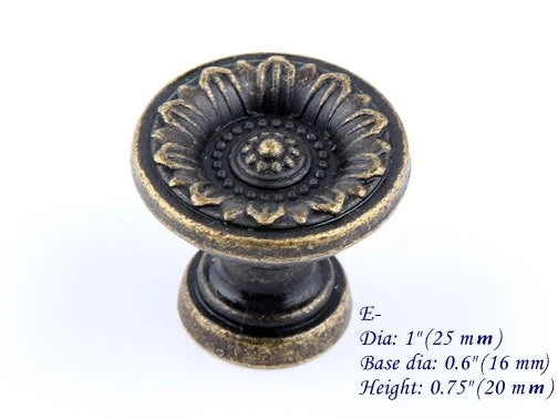 Small Drawer Knob Vintage 1 inch Vintage Cabinet Pulls