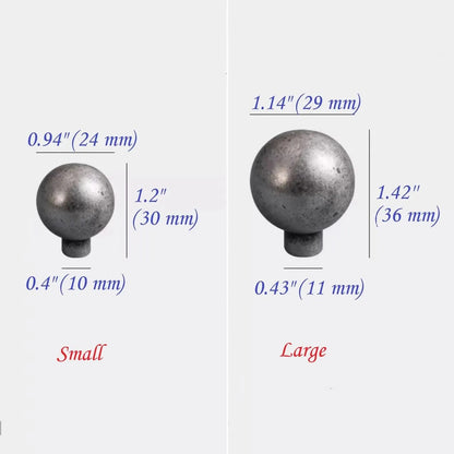 Solid Brass Ball Knobs Antique Pewter