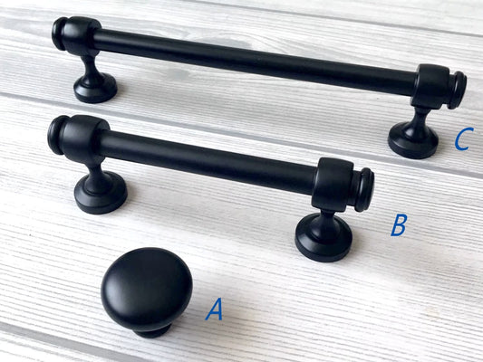 3,5" 6" Centers Schwarz Schrank zieht Bar Griff | Schublade Knopf